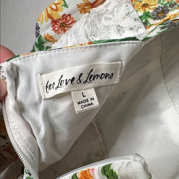 NWOT For Love & Lemons Roslyn Mini Dress Floral As Seen On Alix Earle size Large - Picture 9 of 10